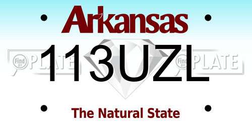 113UZL Arkansas License Plate