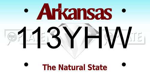 113YHW Arkansas License Plate