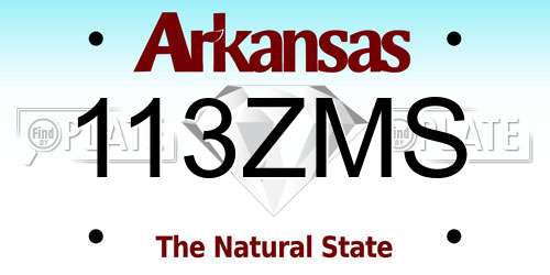 113ZMS Arkansas License Plate
