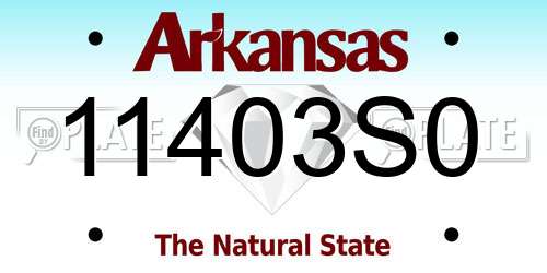 11403S0 Arkansas License Plate
