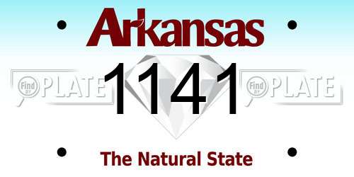 1141 Arkansas License Plate