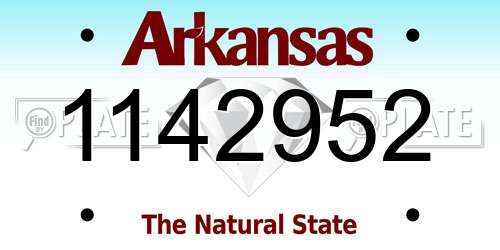 1142952 Arkansas License Plate