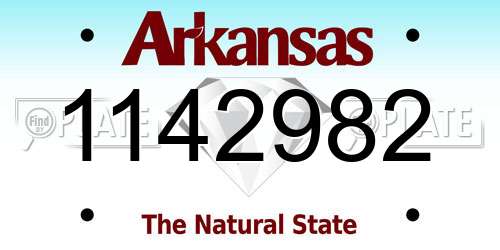1142982 Arkansas License Plate