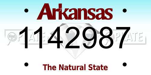 1142987 Arkansas License Plate