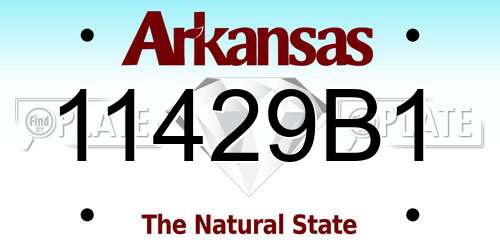 11429B1 Arkansas License Plate