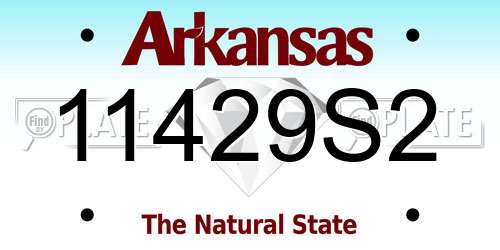 11429S2 Arkansas License Plate