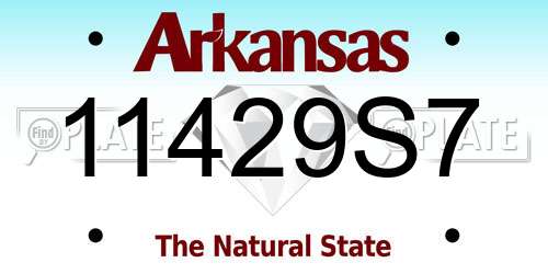 11429S7 Arkansas License Plate