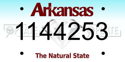 1144253 Arkansas License Plate