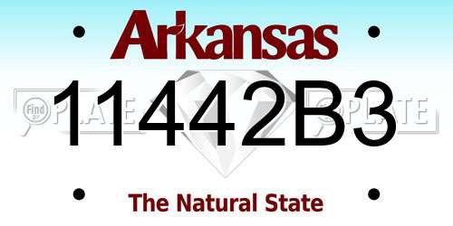 11442B3 Arkansas License Plate