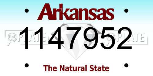 1147952 Arkansas License Plate