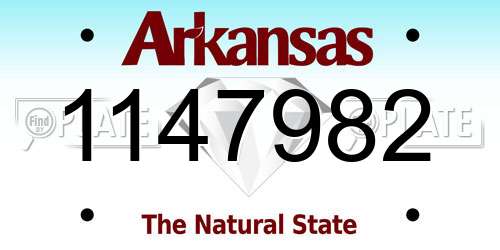 1147982 Arkansas License Plate