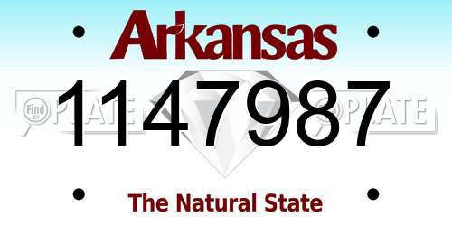 1147987 Arkansas License Plate