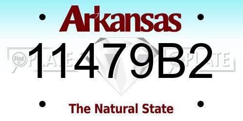 11479B2 Arkansas License Plate