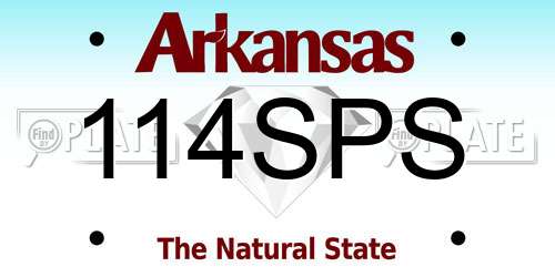 114SPS Arkansas License Plate