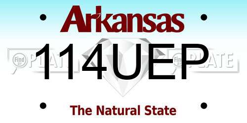 114UEP Arkansas License Plate