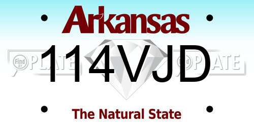 114VJD Arkansas License Plate