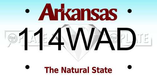 114WAD Arkansas License Plate