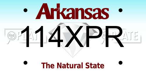 114XPR Arkansas License Plate