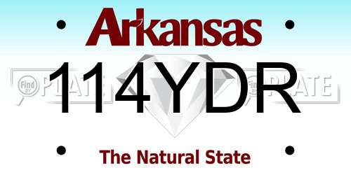 114YDR Arkansas License Plate