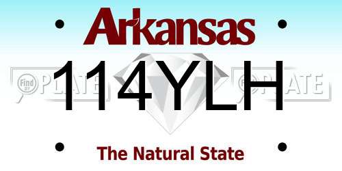 114YLH Arkansas License Plate