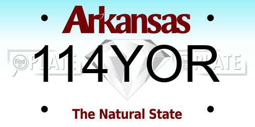 114YOR Arkansas License Plate