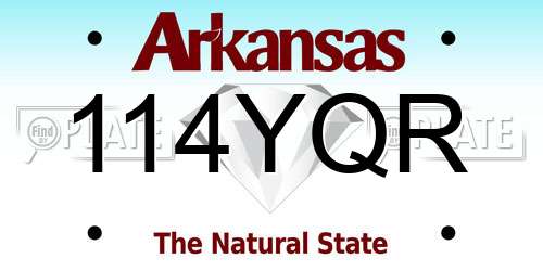 114YQR Arkansas License Plate