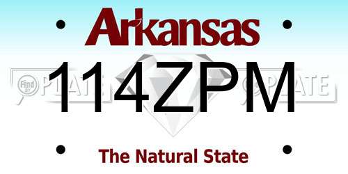 114ZPM Arkansas License Plate