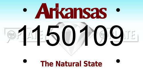 1150109 Arkansas License Plate