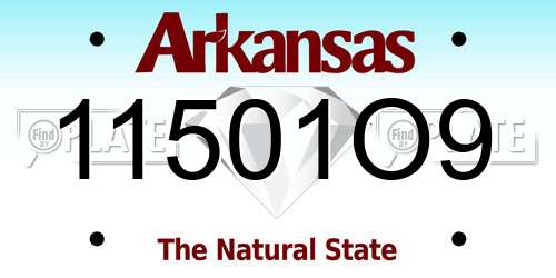 11501O9 Arkansas License Plate