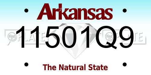 11501Q9 Arkansas License Plate
