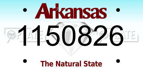 1150826 Arkansas License Plate