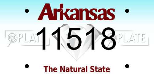 11518 Arkansas License Plate