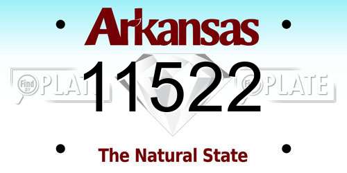 11522 Arkansas License Plate