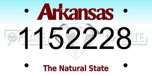1152228 Arkansas License Plate