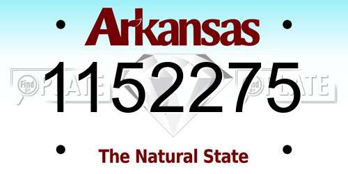 1152275 Arkansas License Plate