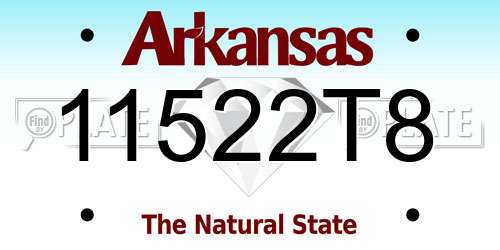 11522T8 Arkansas License Plate