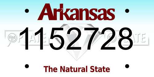 1152728 Arkansas License Plate