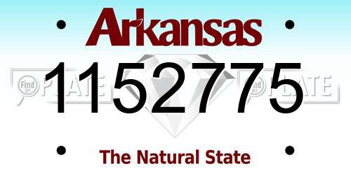 1152775 Arkansas License Plate