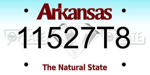 11527T8 Arkansas License Plate