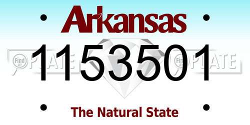 1153501 Arkansas License Plate