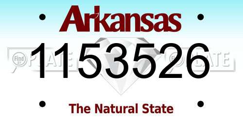 1153526 Arkansas License Plate