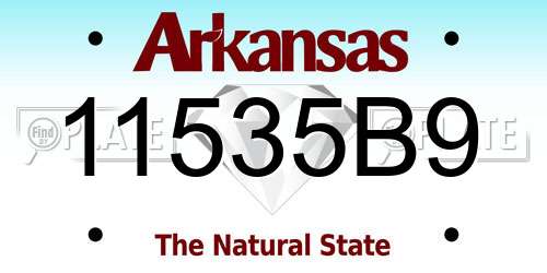 11535B9 Arkansas License Plate