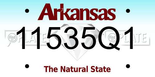 11535Q1 Arkansas License Plate