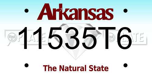 11535T6 Arkansas License Plate