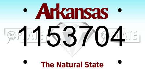 1153704 Arkansas License Plate