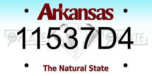 11537D4 Arkansas License Plate