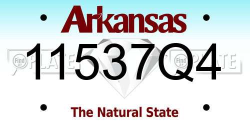 11537Q4 Arkansas License Plate