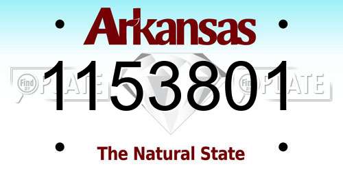 1153801 Arkansas License Plate
