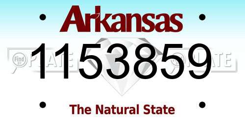 1153859 Arkansas License Plate