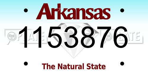 1153876 Arkansas License Plate